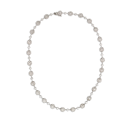 6.75ct Diamond Flower Clusters Necklace
