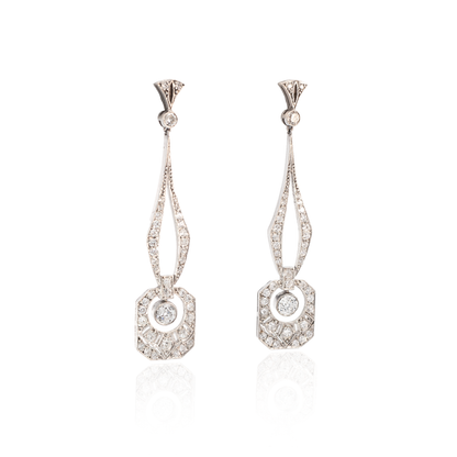 Edwardian 2.20ct Diamond Drop Earrings