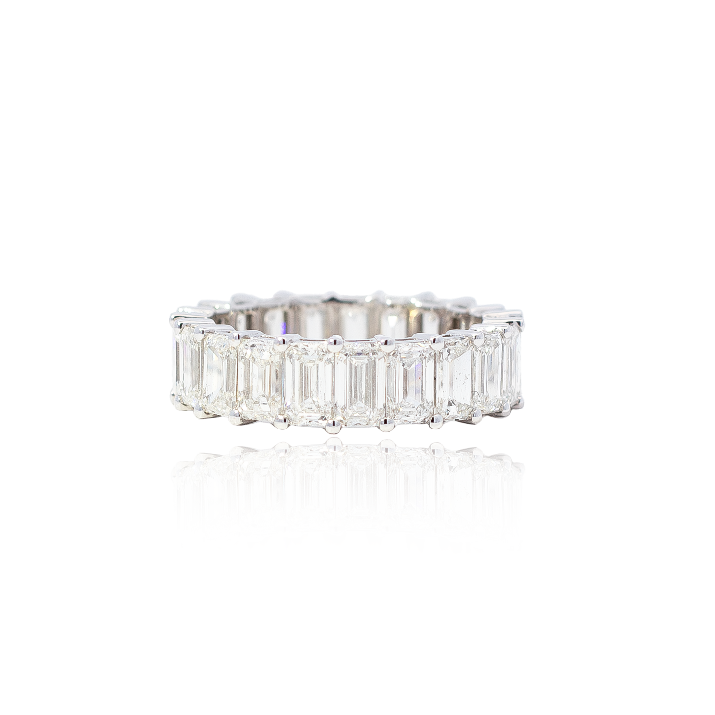 6.93ct Emerald Cut Diamond Eternity Ring