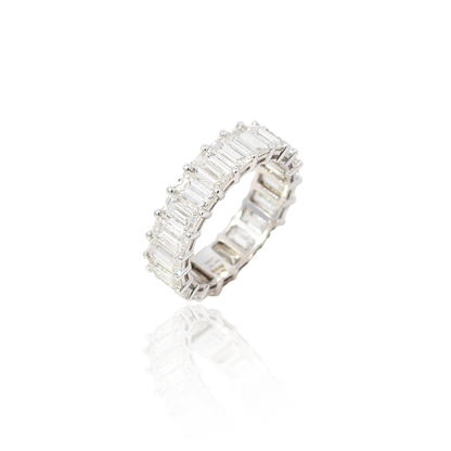 6.93ct Emerald Cut Diamond Eternity Ring