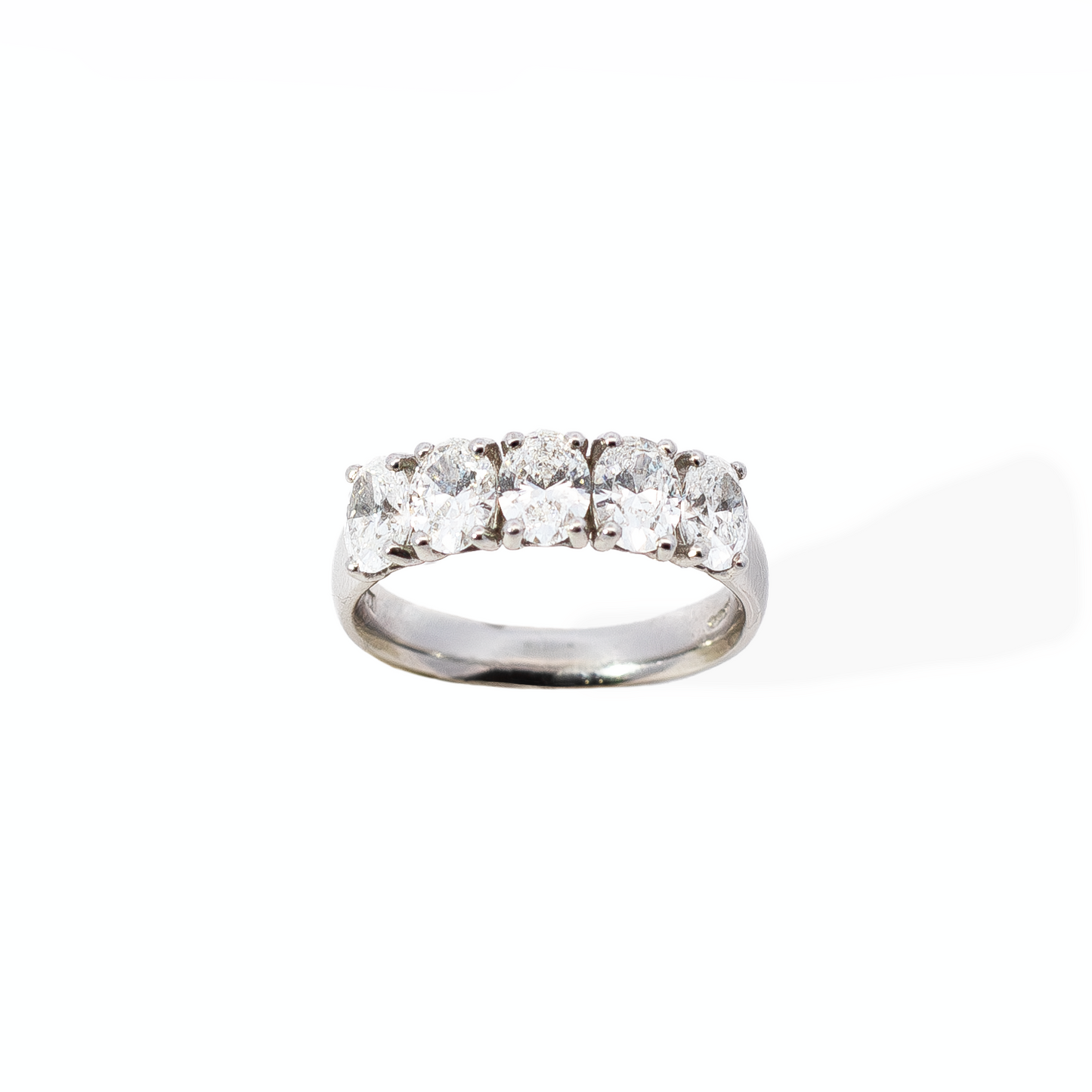 Certified 2.02ct Oval Diamond Five Stone Ring