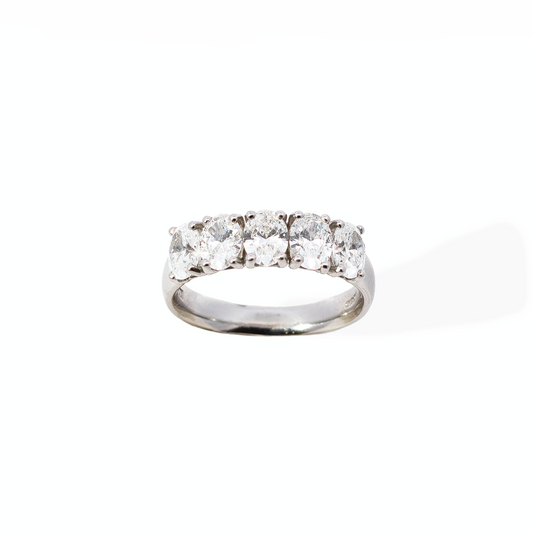 Certified 2.02ct Oval Diamond Five Stone Ring