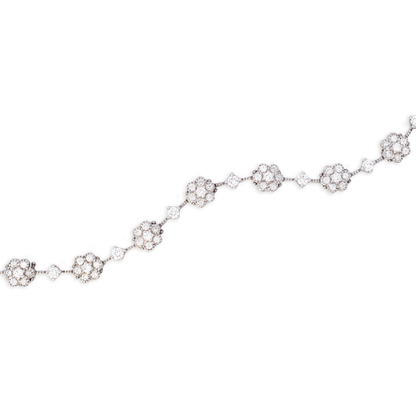 6.75ct Diamond Flower Clusters Necklace