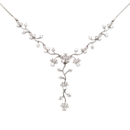 4.02ct Diamond Set Floral Necklace