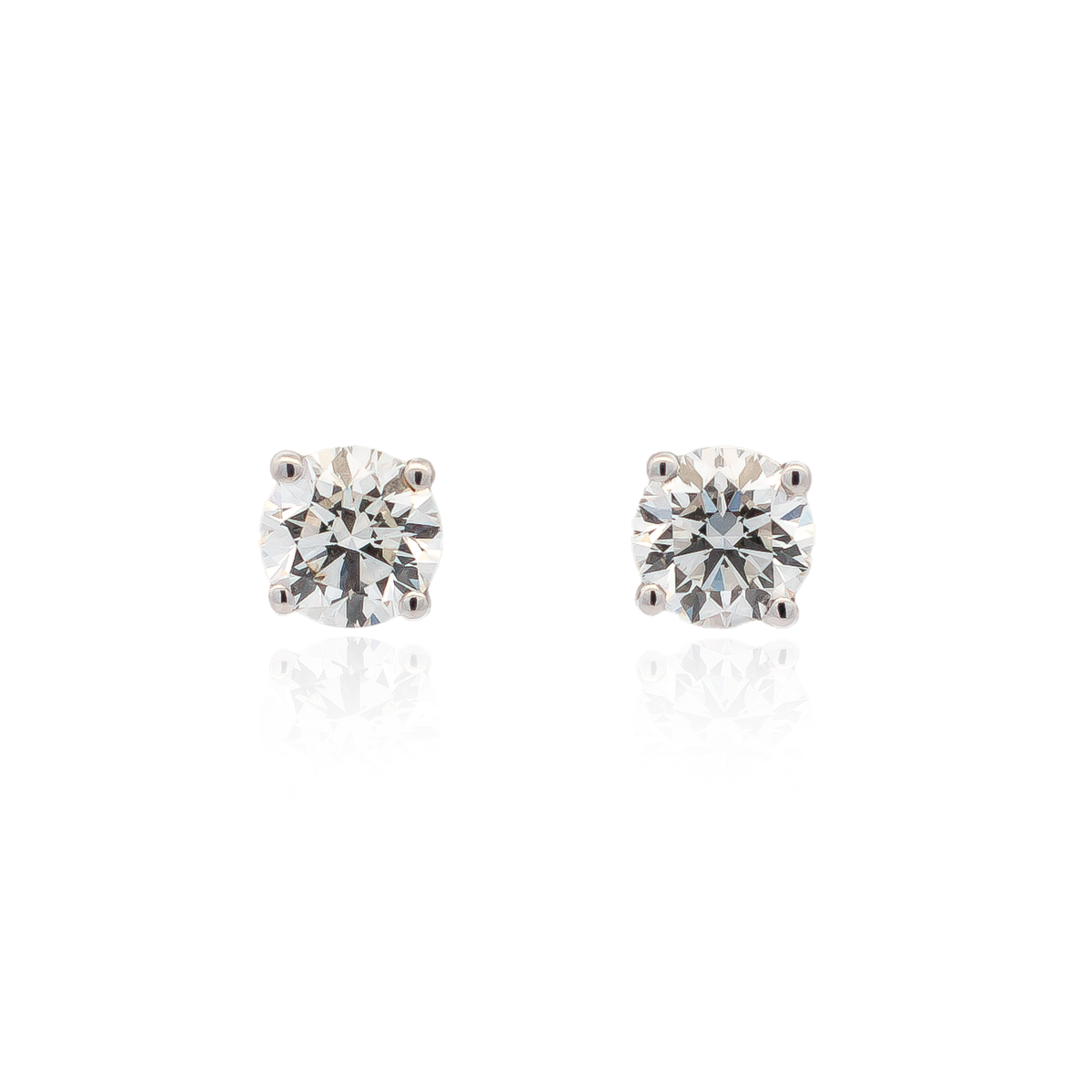 Round Diamond Solitaire Stud Earrings | GIA Certified