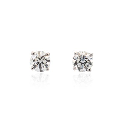 Round Diamond Solitaire Stud Earrings | GIA Certified