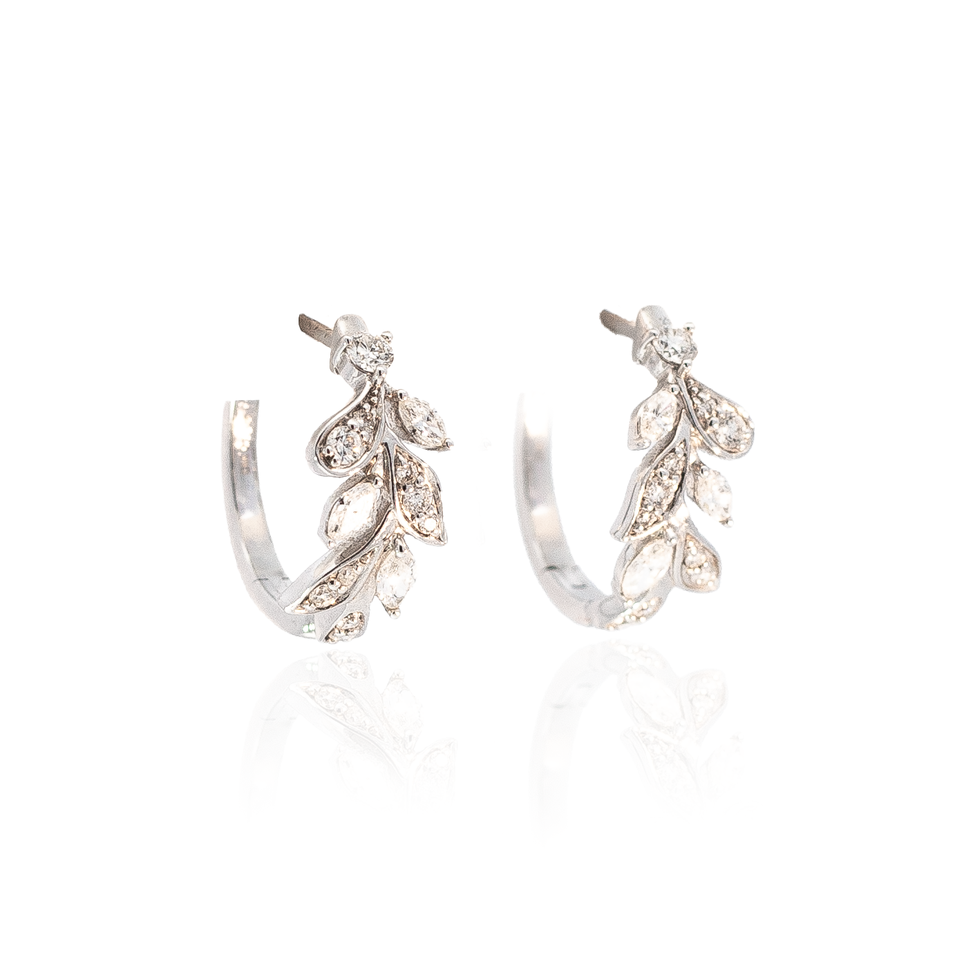 Mappin & Webb Diamond Set Vinea Hoops