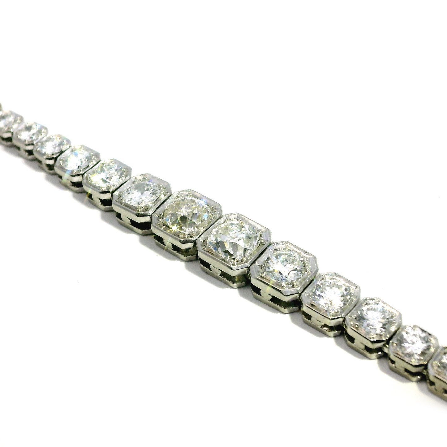 5.00ct Old Mine Cut Diamond Graduated Line Bracelet