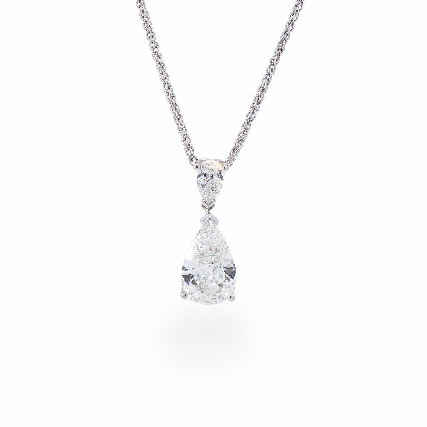 2.26ct Pear on Pear Diamond Pendant
