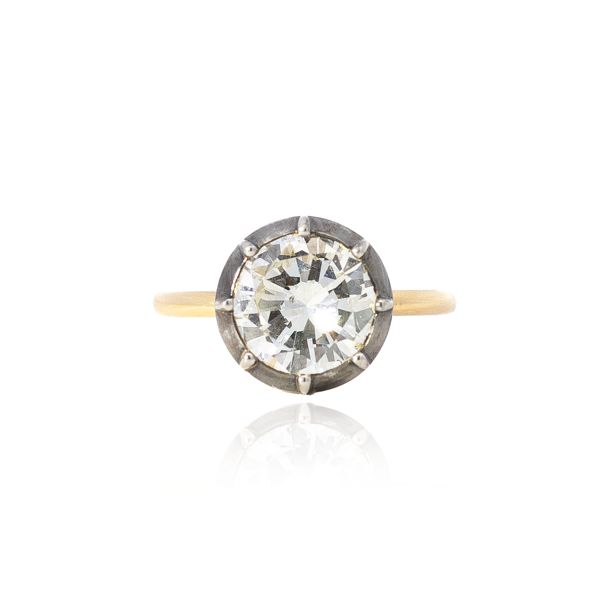 2.44ct Round Diamond Georgian Style Solitaire Ring
