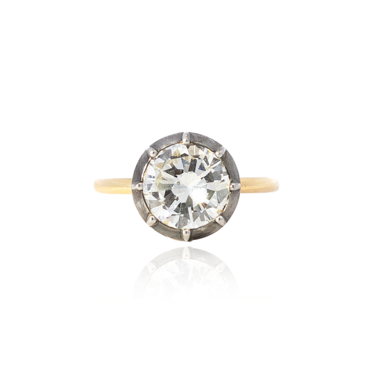 2.44ct Round Diamond Georgian Style Solitaire Ring