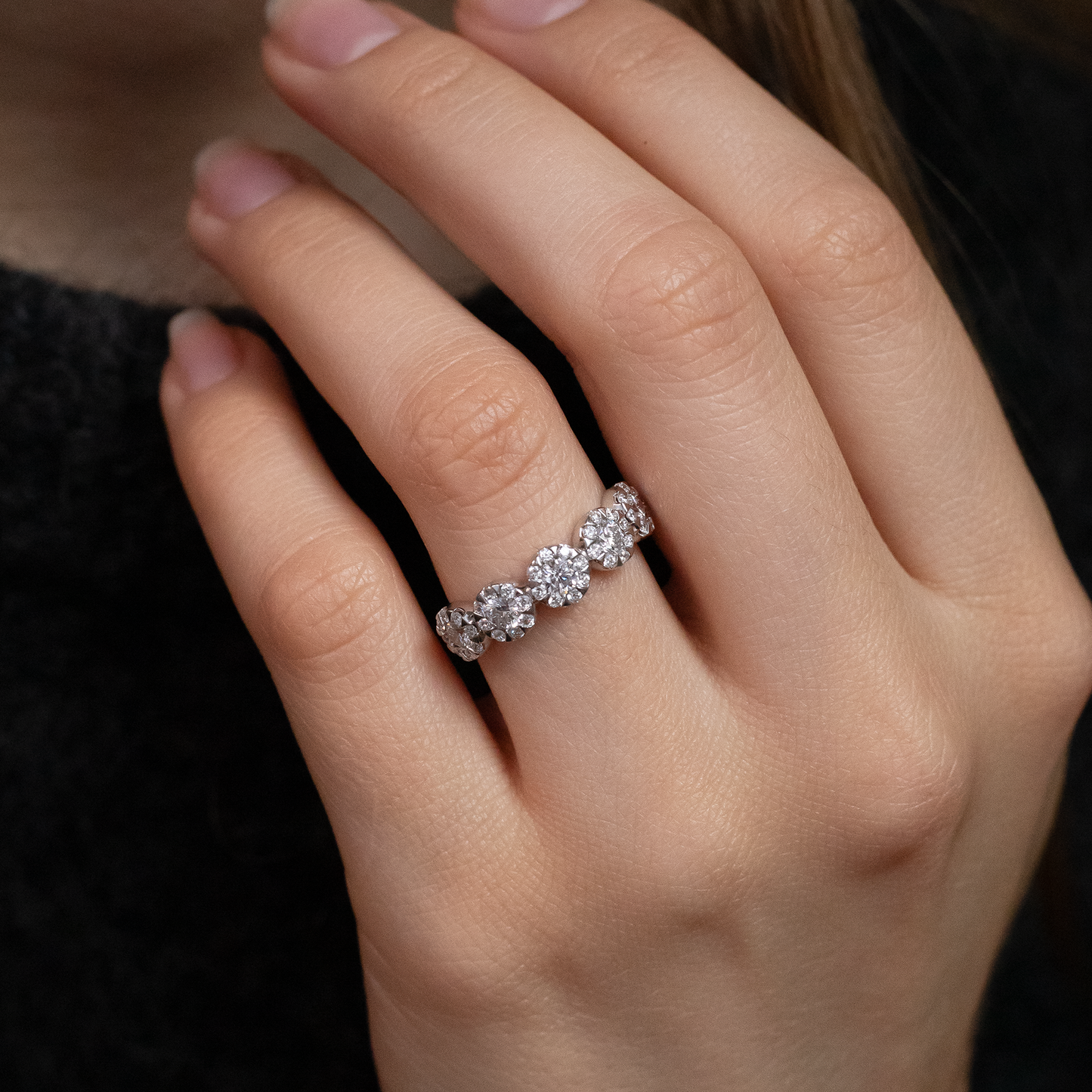 Mappin & Webb Diamond Halos Five Stone Ring