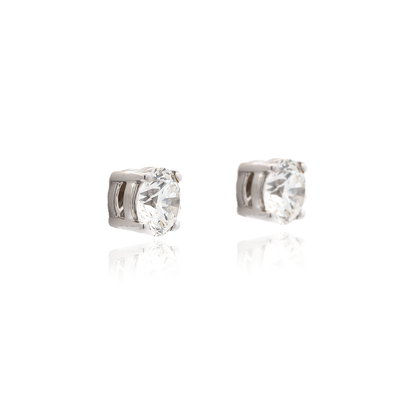 Round Diamond Solitaire Stud Earrings | GIA Certified