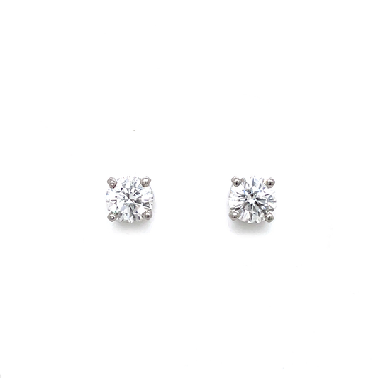 1.28ct GIA Certified Round Brilliant Cut Diamond Solitaire Earrings by Asprey