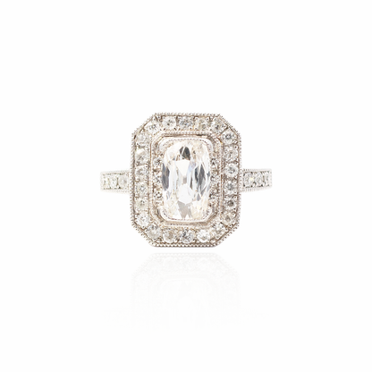 0.74ct Elongated Cushion Diamond Art Deco Style Dress Ring