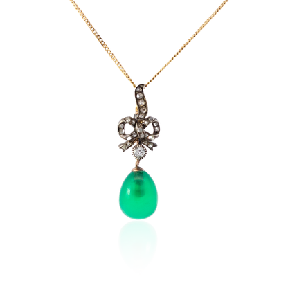 Antique Fabergé Chrysoprase Pendant