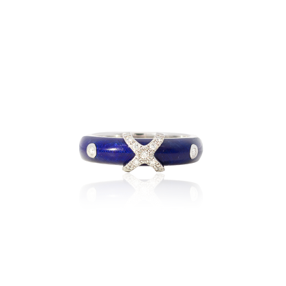 Fabergé diamond and blue enamel ring | Victor Mayer