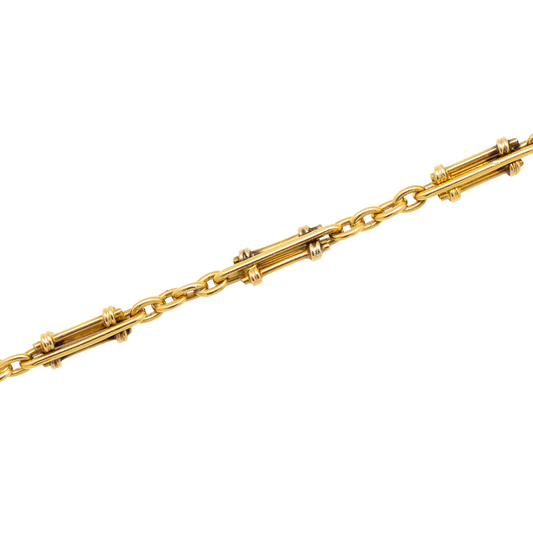 18ct Yellow Gold Fancy Fetter Link Chain 36"