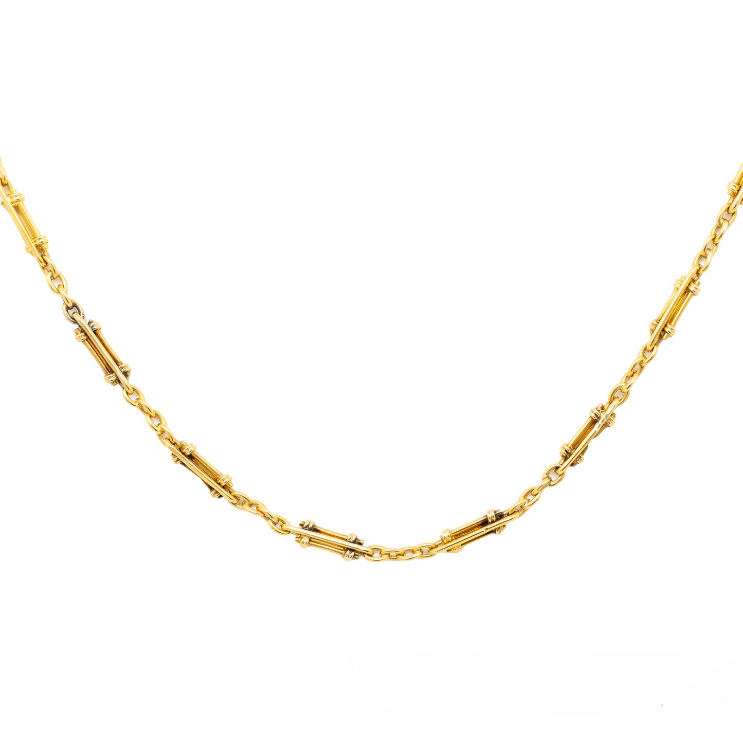 18ct Yellow Gold Fancy Fetter Link Chain 36"