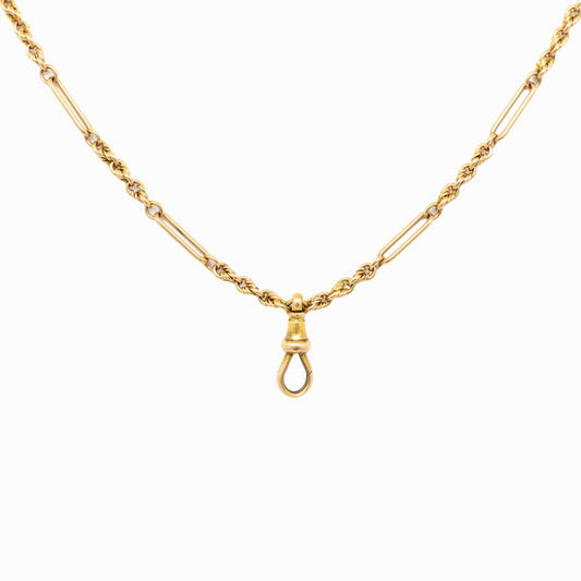 18ct Yellow Gold Fiagro Twist Link Chain 28"