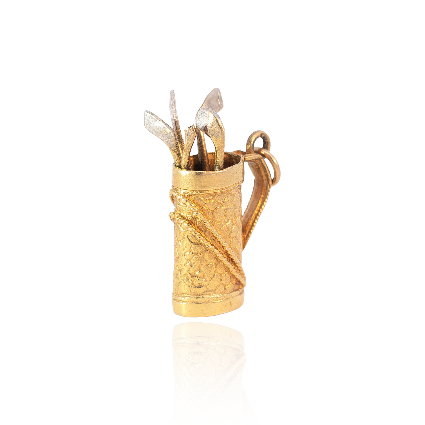 Yellow Gold Golf Caddy And Clubs Charm