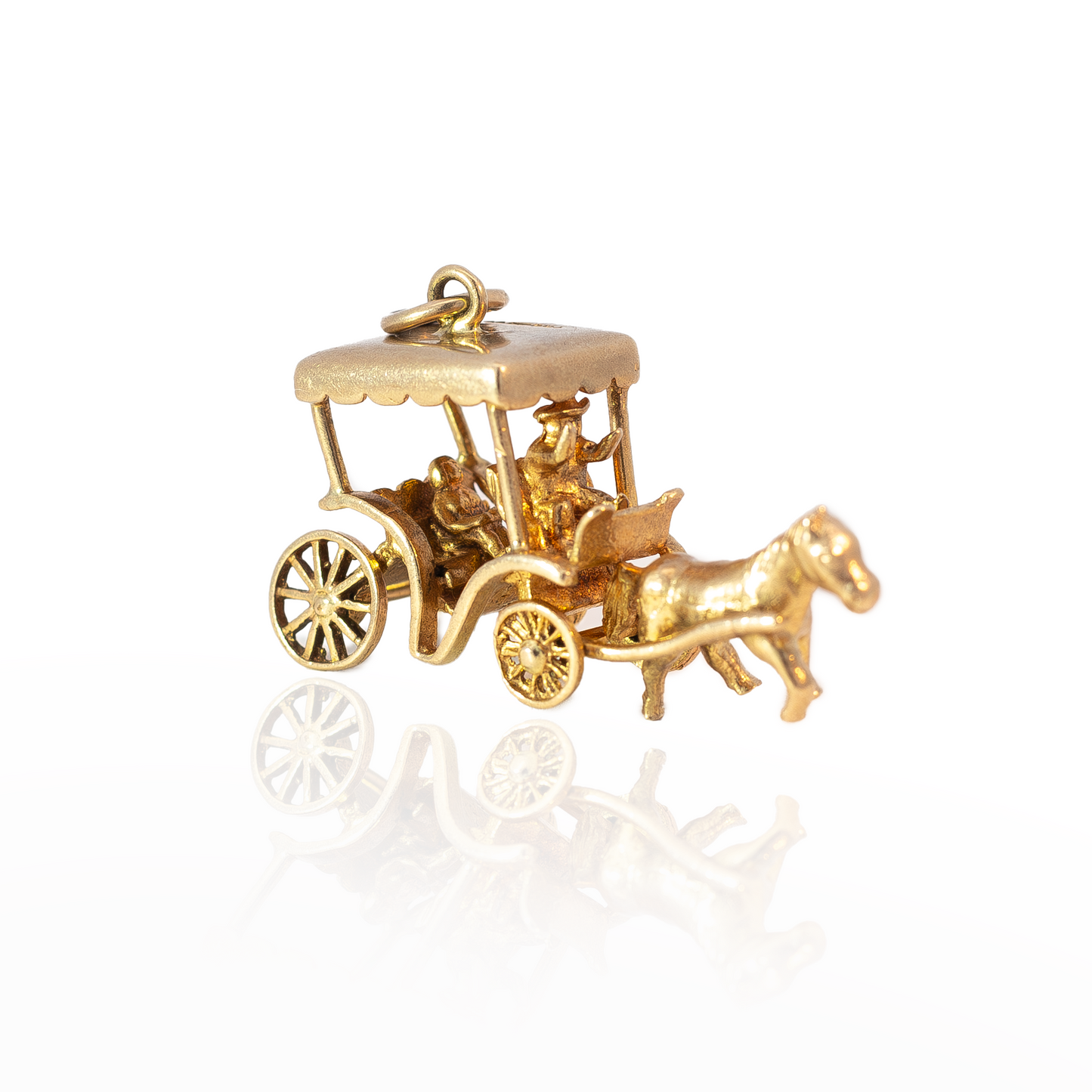 Yellow Gold Horse And Carriage Charm