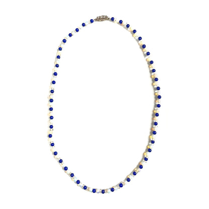 Opal, Lapis and Rock Crystal Bead Necklace