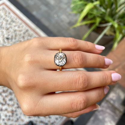 3.27ct Old Cushion Cut Solitaire Ring