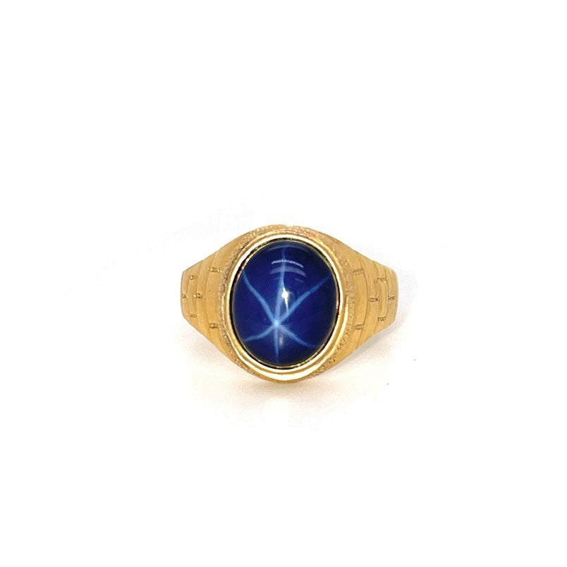 Star Eye Sapphire Signet Ring