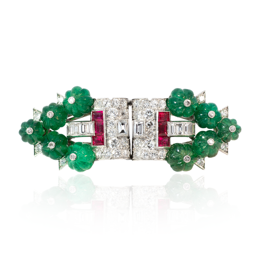 Antique Cartier Tutti Frutti Style Brooch