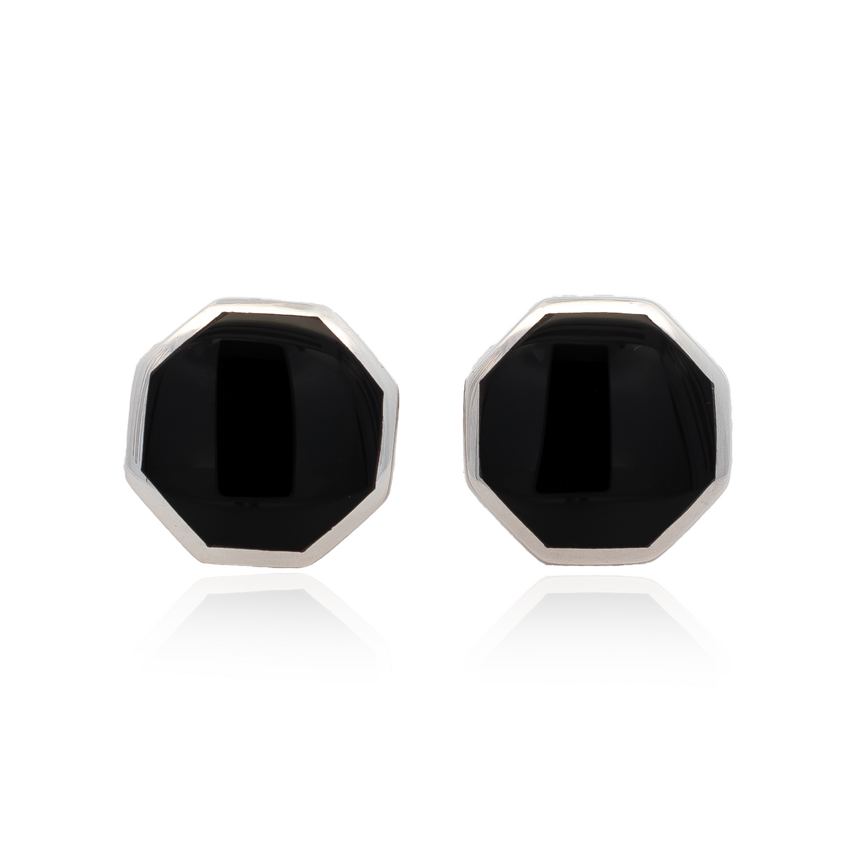 Onyx Octagonal Cufflinks | Sterling Silver