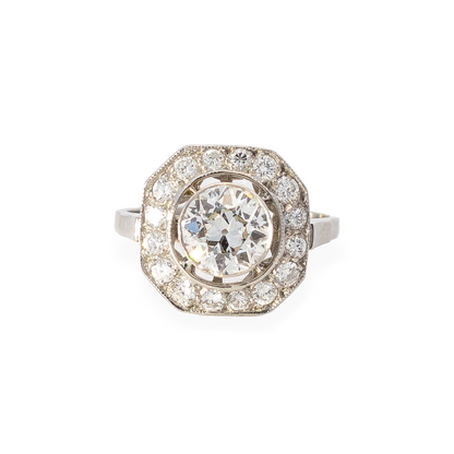 1.23ct Old European Cut Cluster Ring