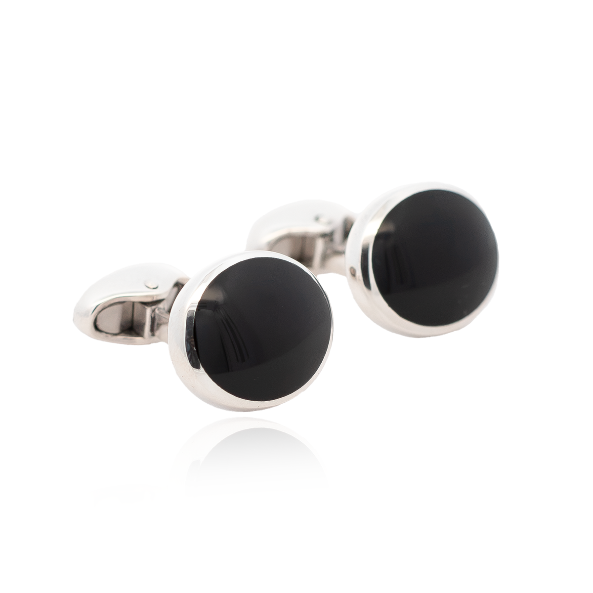 Silver Oval Onyx Cufflinks