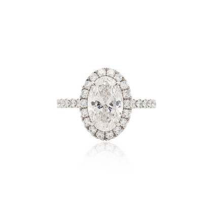 2.01ct Certified Oval Diamond Cluster Ring