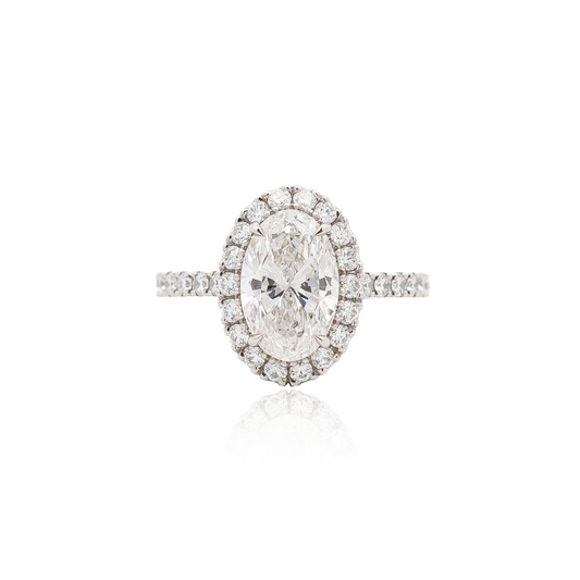 2.01ct Certified Oval Diamond Cluster Ring