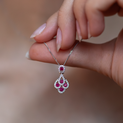 0.36ct Ruby And Diamond Peacock Style Pendant
