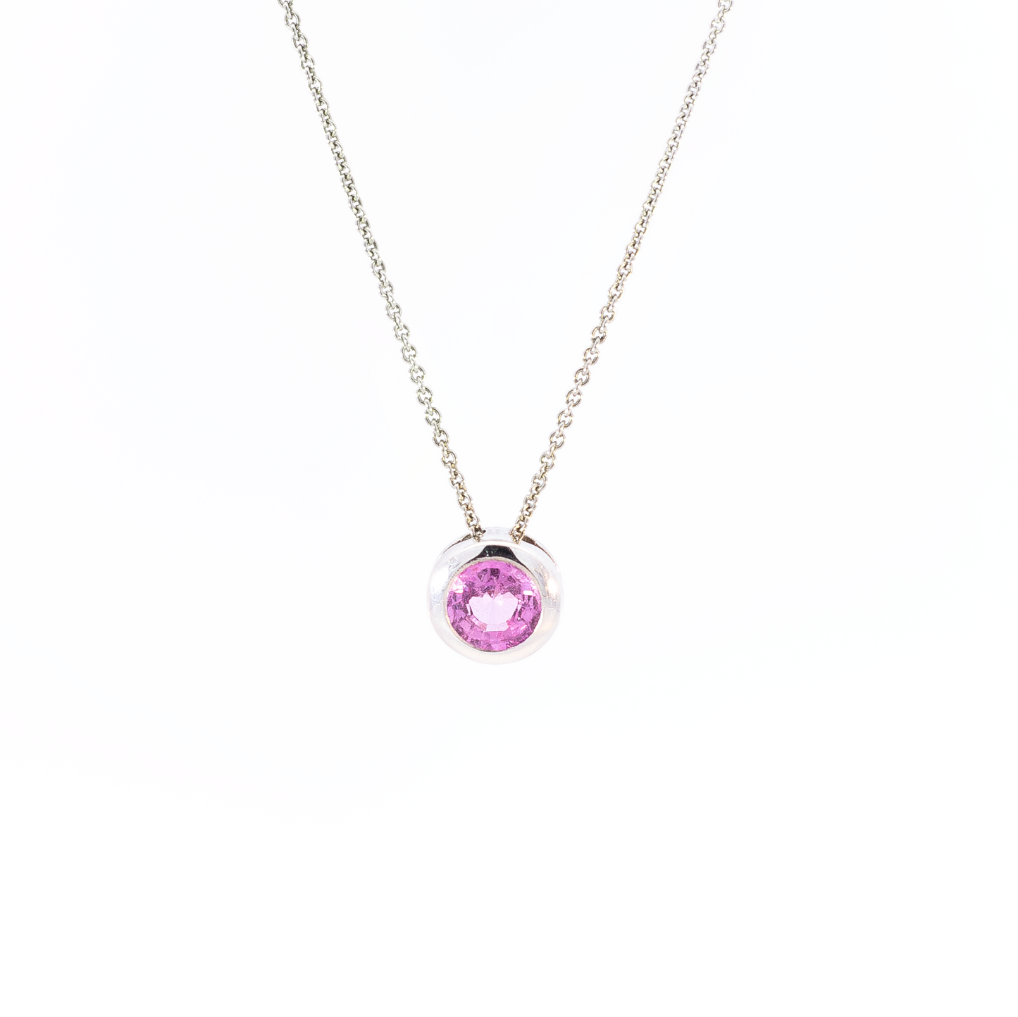 0.60ct Pink Sapphire Rubover Slider Pendant