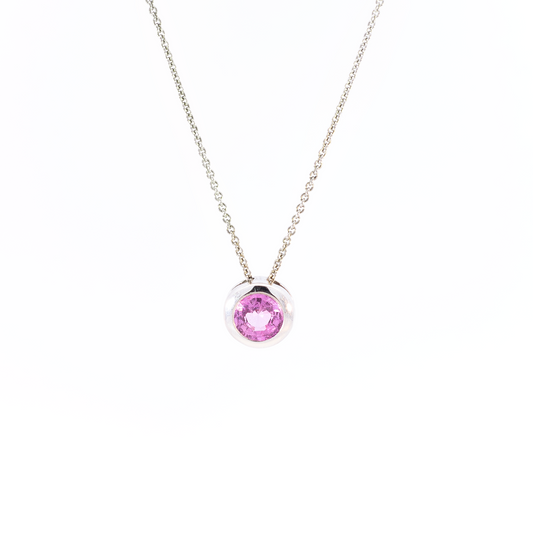 0.60ct Pink Sapphire Rubover Slider Pendant