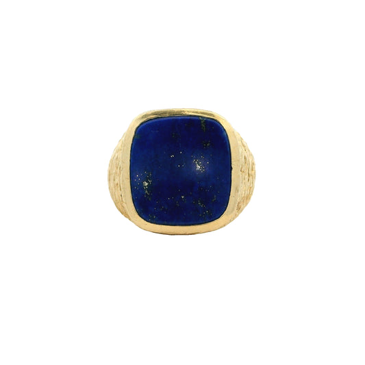 Yellow Gold Lapis Signet Ring