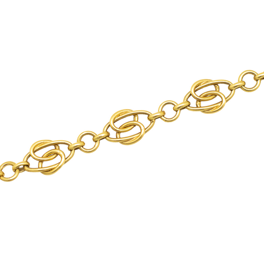 18ct Yellow Gold Fancy Oval Ringlets 34"