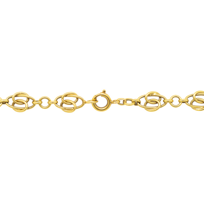 18ct Yellow Gold Fancy Oval Ringlets 34"