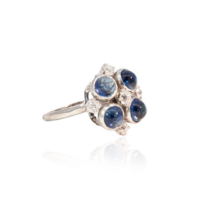 Cabochon Sapphire And Diamond Dress Ring