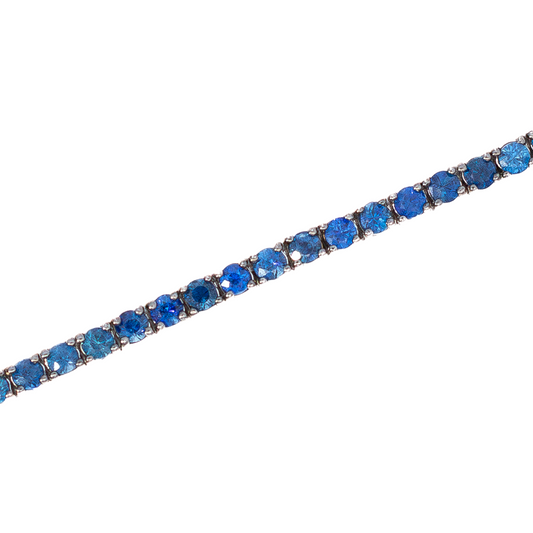 7.04ct Round Sapphire Riviere Necklace
