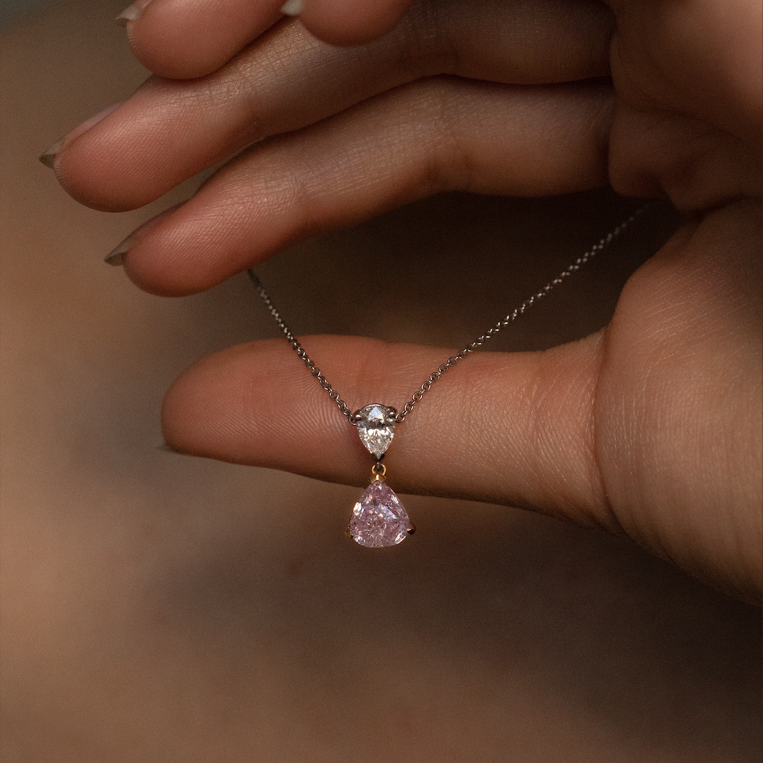 1.56ct GIA Certified Natural Pink Purple Diamond Pendant – Michael