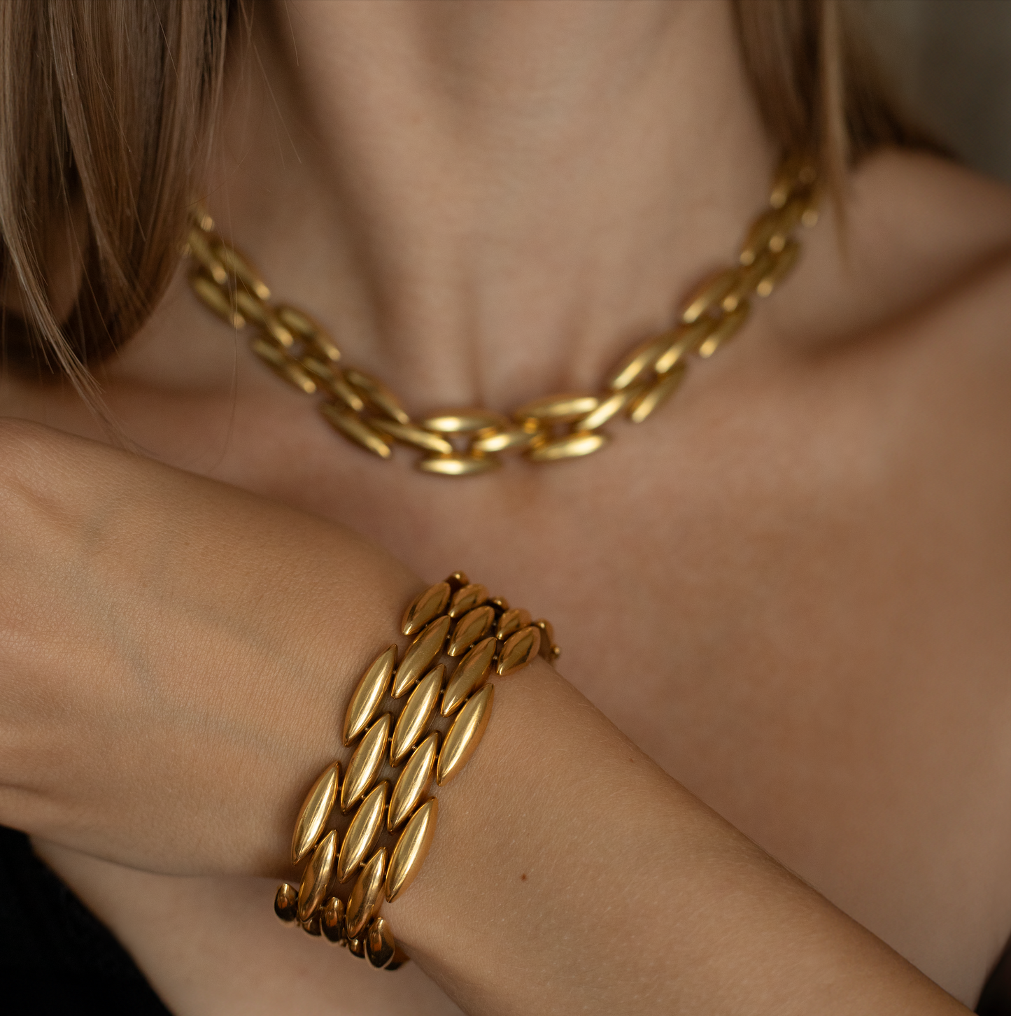 Cartier Vintage Yellow Gold Bricklink Collar Necklace