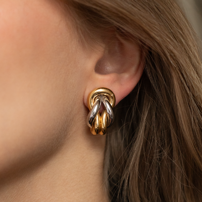 Cartier 18ct White and Yellow Gold Vintage Clip Earrings