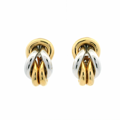 Cartier 18ct White and Yellow Gold Vintage Clip Earrings
