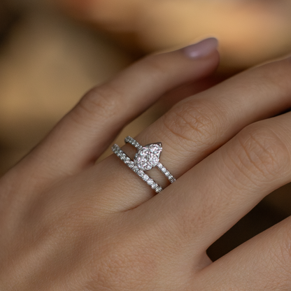 Cartier White Gold Diamond Pear Shape Cluster Ring