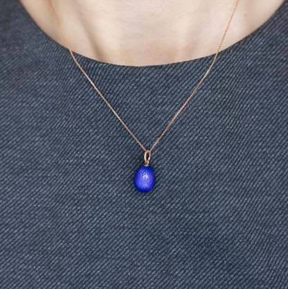 Antique Fedor Afanasiev Blue Guilloché Enamel Egg