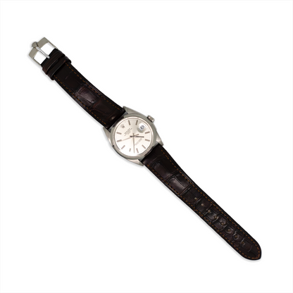 Rolex Oyster Perpetual Date Wrist Watch Brown Strap